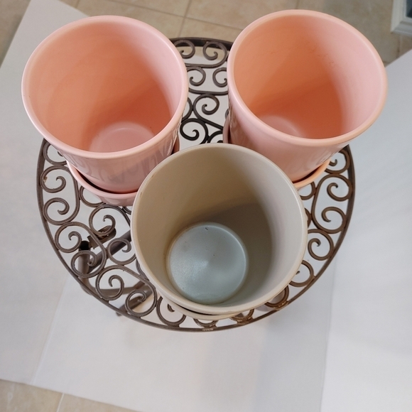 NWOT Bundle Pink & Grey planters 5×5 bundle of 3 - Picture 4 of 7